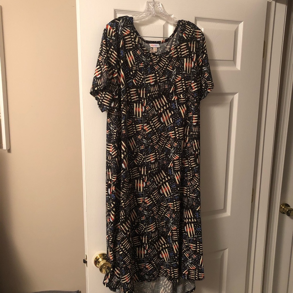 LulaRoe Carly high low patriotic flag dress 3x